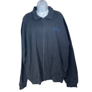 Spalding Athletic Apparel Mens XL Full Zip Jacket Black 100% Cotton Collared NEW